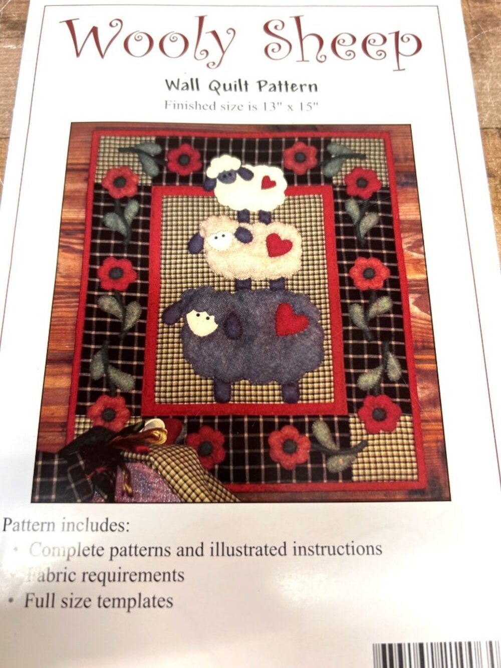 Wooly Sheep Wall Quilt Pattern 13" x 15" With Complete Instructions